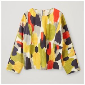 NWT COS ABSTRACT-PRINTED COTTON BLOUSE